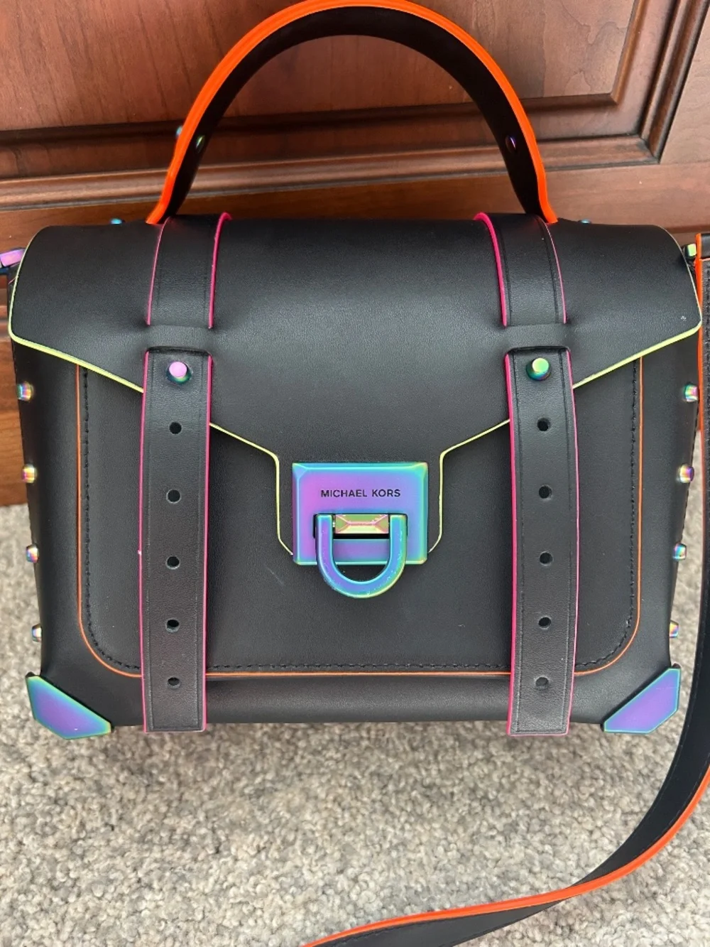 Michael Kors Manhattan Satchel Neon Bag